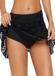 Cokarsey Women's Black Lace Bikini Skirted Bottom