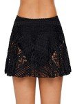 Cokarsey Women's Black Lace Bikini Skirted Bottom