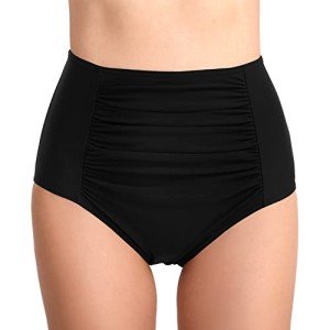 Arelaxi Women's High-Waisted Tummy Control Bikini Bottom