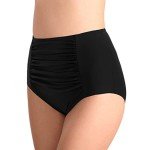 Arelaxi Women's High-Waisted Tummy Control Bikini Bottom