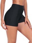 High-Waisted Black Swim Board Shorts for Women