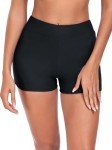 High-Waisted Black Swim Board Shorts for Women