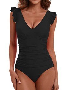 LAPHEE ROSE Black Tummy Control One Piece Swimsuit