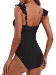 LAPHEE ROSE Black Tummy Control One Piece Swimsuit