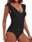 LAPHEE ROSE Black Tummy Control One Piece Swimsuit
