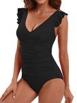 LAPHEE ROSE Black Tummy Control One Piece Swimsuit