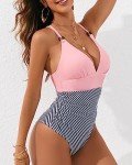 VECENEY Women's Tummy Control One Piece Swimsuit