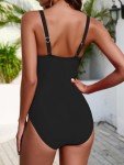 Criss Cross Tummy Control One-Piece Swimsuit - Black