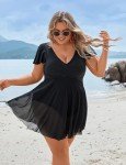 Plus Size Tummy Control One Piece Swimsuit - Black