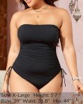 Strapless Tummy Control Black One Piece Swimsuit