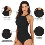 Cromi Women's High Neck Tummy Control Swimsuit