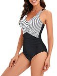 Women's Tummy Control Criss Cross One Piece Swimsuit