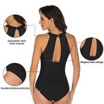 Cromi Women's High Neck Tummy Control Swimsuit