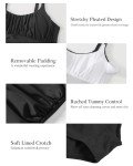 SNUOEN Women's Ruched Tummy Control Swimsuit