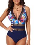 Bsubseach Women’s V Neck Tummy Control Swimsuit