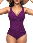 Slimming Purple One-Piece Tummy Control Swimsuit