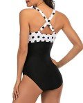 Polka Dot V Neck One Piece Swimsuit for Women
