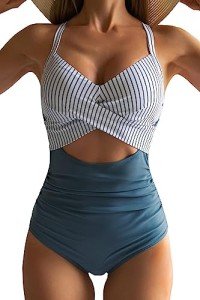 Women's High-Waisted Cutout One Piece Swimsuit