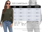 OLRIK Long Sleeve Shirt Women Waffle Knit Tops Dressy Business Casual Blouses Lace Long Sleeve Work Shirts Fall Clothes Navy Blue-L