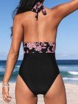 CUPSHE Women's V Neck Backless Ruched Swimsuit