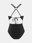 CUPSHE Women's Black One Piece Swimwear with Tummy Control