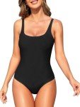 Black One Piece Tummy Control Swimsuit for Women