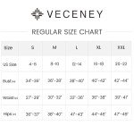 VECENEY Women's Tummy Control Swimdress in Black