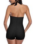 Vintage Retro Halter High Waist One Piece Swimsuit
