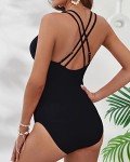 Tummy Control Criss Cross Back One Piece Swimsuit