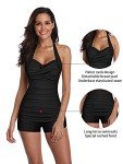 Vintage Retro Halter High Waist One Piece Swimsuit