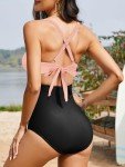 Pink One-Piece High Waisted Tummy Control Swimsuit