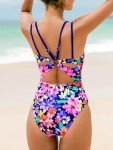 CUPSHE Women's Pink Floral One Piece Swimsuit
