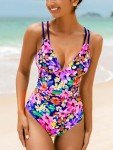 CUPSHE Women's Pink Floral One Piece Swimsuit