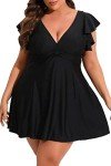 Plus Size Tummy Control Swimdress for Women