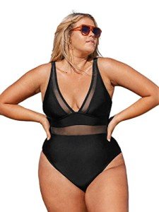CUPSHE Plus Size V Neck One Piece Swimsuit