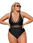 CUPSHE Plus Size V Neck One Piece Swimsuit