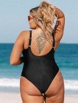 CUPSHE Plus Size V Neck One Piece Swimsuit