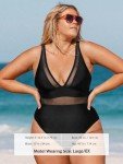 CUPSHE Plus Size V Neck One Piece Swimsuit
