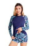 Celfaeree Long Sleeve Swimsuit with Boyshorts