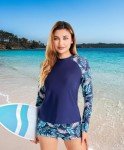 Celfaeree Long Sleeve Swimsuit with Boyshorts