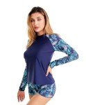 Celfaeree Long Sleeve Swimsuit with Boyshorts