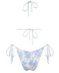 VOLAFA Women's Light Blue Triangle Bikini Set