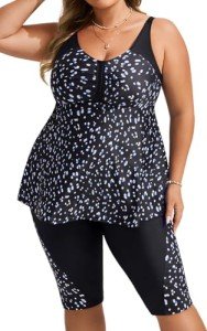 Hanna Nikole Plus Size Tankini and Capri Set