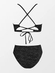 CUPSHE Women's Black High Waisted Scalloped Bikini Set