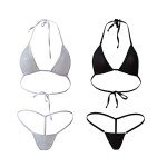 HNJZX Women's Halterneck Thong Bikini Set