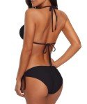 Halter Triangle Bikini Set with Tie Side Bottoms