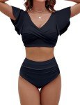 High Waisted Ruffle Bikini Set for Women