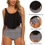Vozobi Women’s Ruffle Tankini Set with High Waisted Bottom