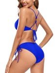 Classic Crossback Reversible Bikini Set - Royal Blue/Leopard