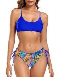 Classic Crossback Reversible Bikini Set - Royal Blue/Leopard